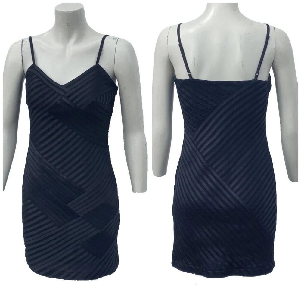 Gracia Black Sleeveless Spaghetti Strap Bodycon Formal Cocktail Mini Dress S